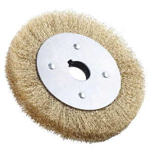 九龙平型钢丝轮 平形0.3镀铜黄钢丝粗丝打磨刷 平行不锈钢除锈刷