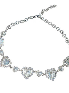 女女团爱心公主锁骨项链