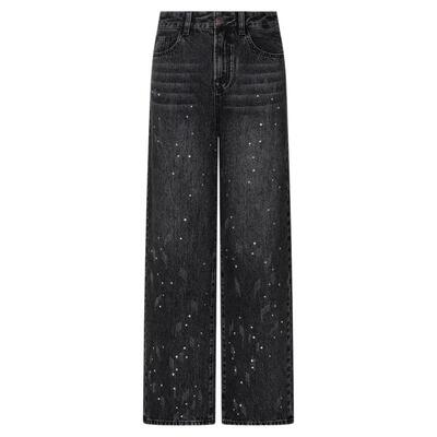 THEA买手店FUNT25SS闪钻直筒牛仔裤男女同款