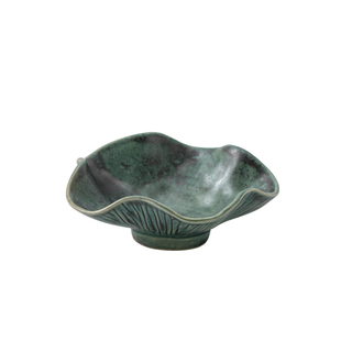 蝉舍窑变荷叶小果盘中式点心盘精美高品质禅意国风陶瓷茶盘干果盘