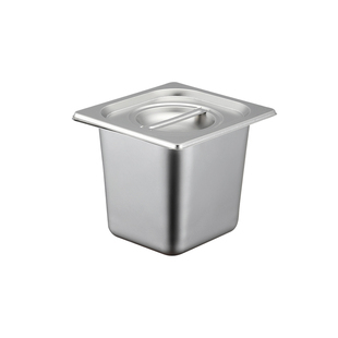 不锈钢份数盆长方形方盆带盖方型盒分数盘奶茶店装珍珠粉果酱盒子