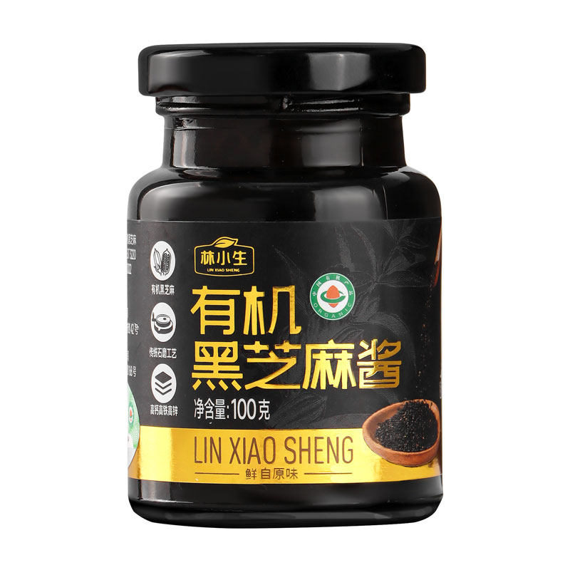 林小生100%有机高钙黑芝麻酱100g