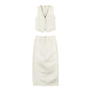 【何超莲同款】龙脸DRAGONFACE海盗系列牛仔马甲牛仔半裙