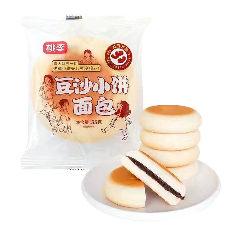 桃李豆沙小饼面包55g×10袋早餐代餐学生宿舍追剧手撕小吃零食品