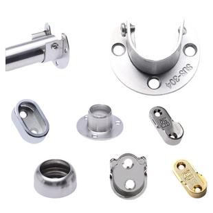 衣柜挂衣杆固定配件横杆挂杆底座晾衣杆固定座法兰座不锈钢管座托