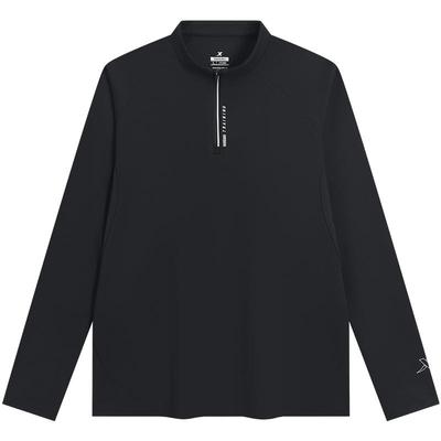 特步半拉链长袖T恤男2025年秋季新款训练健身服套头卫衣运动上衣