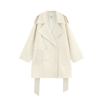 随性大翻领显瘦腰带风衣