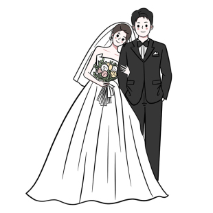 q版情侣头像手绘婚纱照结婚礼请柬迎宾定制漫画卡通人物设计约稿