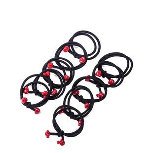 韩版高弹力扎头发樱桃色头绳红珠马尾头花发圈发绳罐装橡皮筋发饰