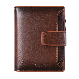 短款钱包男士多功能竖款大容量驾驶证皮夹卡包一体多卡位三折钱夹