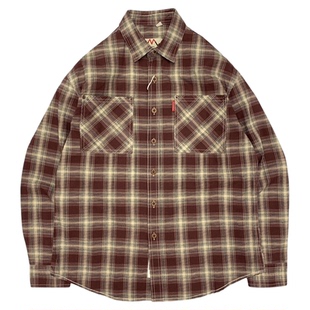 日系复古全棉格子衬衫男学院风文艺青年宽松休闲男女情侣长袖衬衣