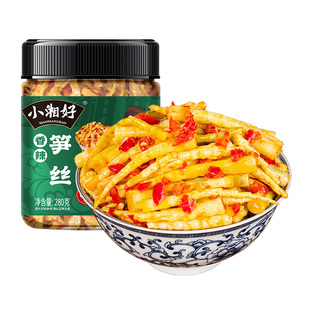 酸辣小笋丝下饭菜瓶装湖南特产剁椒笋丝嫩笋尖辣椒酱咸菜即食泡菜