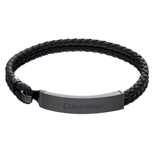 【情人节礼物】CalvinKlein官方正品CK反叛款编织皮革手环手链男
