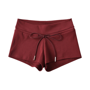 YoungGirlDay甜酷辣妹性感低腰抽绳松紧腰纯色运动休闲短裤热裤女