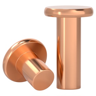 国标纯紫铜全铜 敲击式实心平头铆钉 平帽铜钉M2M2.5M3M4M5M6M8mm