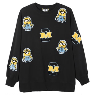 L192秋冬圆领纹样甜美卡通贴布刺绣重工男女情侣款卫衣鸟撤柜剪牌