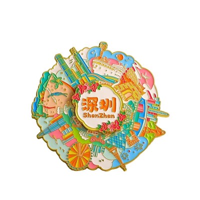 深圳旅游旋转金属冰箱贴