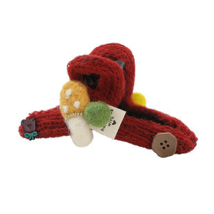 DODOGOGO可爱针织发抓女2026新款发饰红色新年巨好看的发量少抓夹