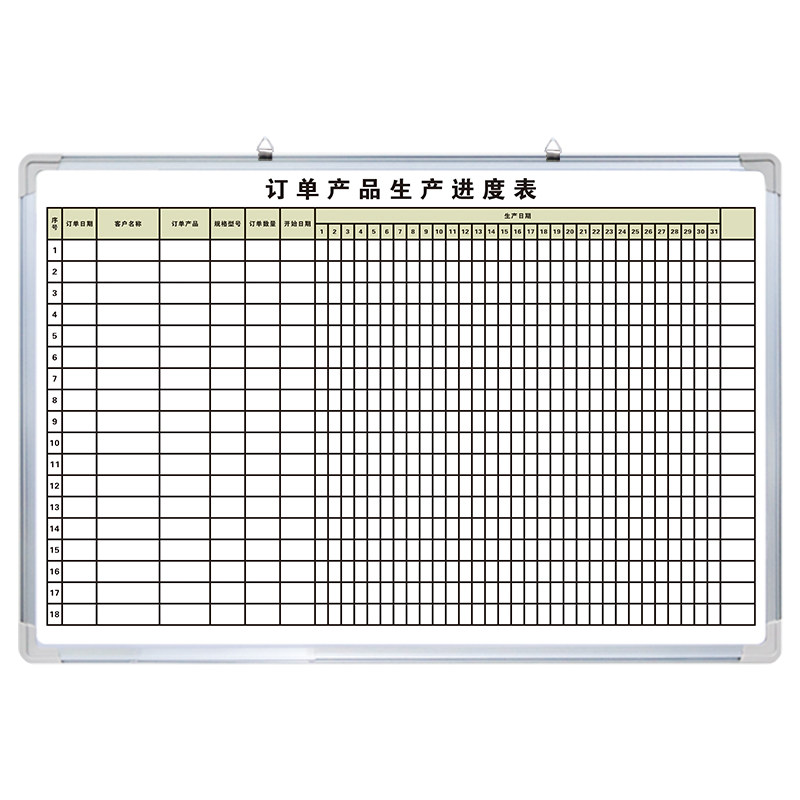 【订单产品生产进度表】白板定制
