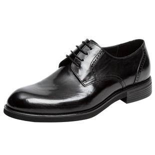 沙驰男鞋男士皮鞋真皮正品高档商务正装软底不累脚通勤黑色上班鞋