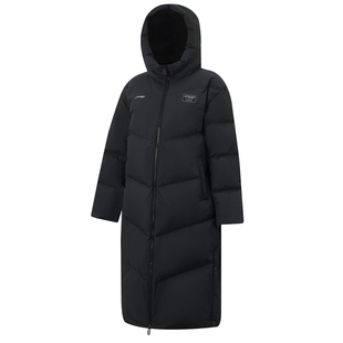 李宁女童长款羽绒服冬季新款中童青少年儿童国旗款加厚羽绒外套