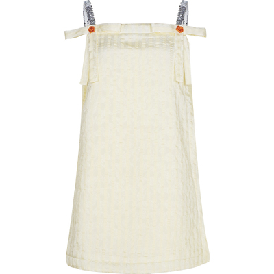 superr 限量 暗纹提花枕巾感蝴蝶结撞色亮片百搭吊带裙女夏原创