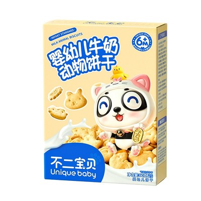 不二宝贝婴幼儿高钙牛奶动物饼干