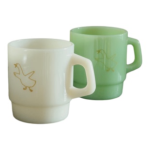 如本|大鹅奶玉玻璃杯 牛奶杯咖啡杯复古礼物饮料 200ml