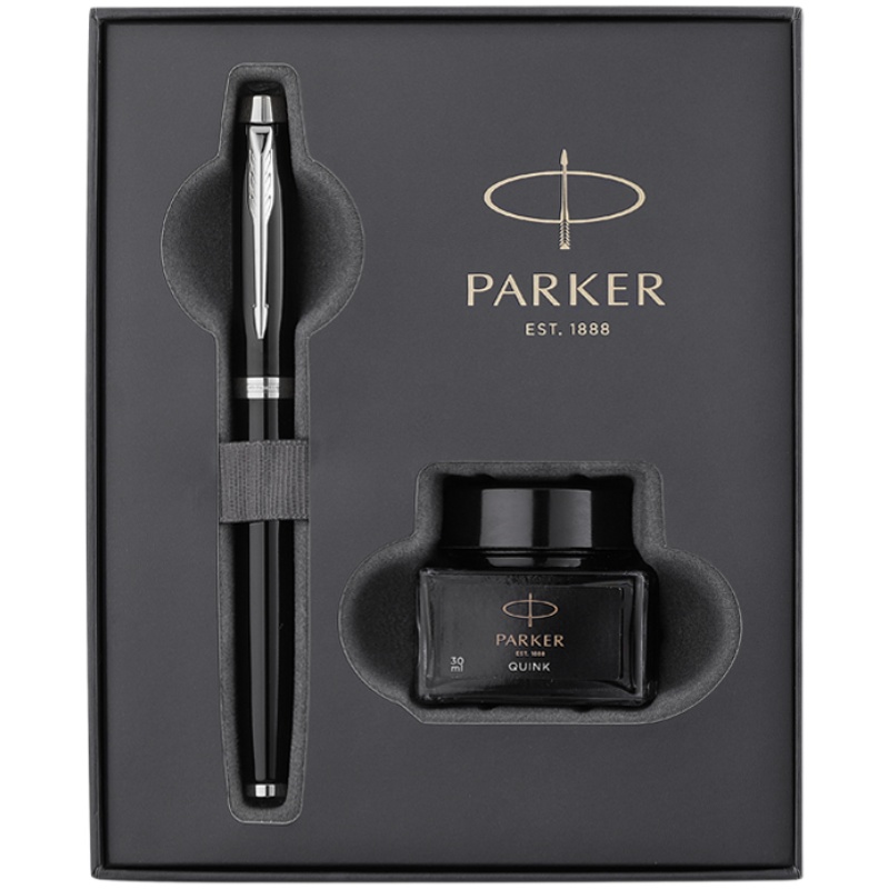 PARKER/派克钢笔礼物送礼官方正品IM纯黑丽雅金夹墨水笔墨水礼盒套装高档商男女办公成人练字刻字定制LOGO