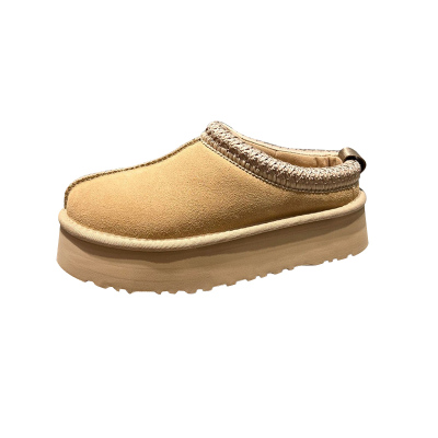 桑坡羊皮毛一体厚底民族风雪地靴女冬季保暖外穿包头拖鞋NUAΝUGG