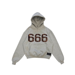 SKUNK GALLERY【SKG】美式豹纹666宽松潮流加绒连帽卫衣