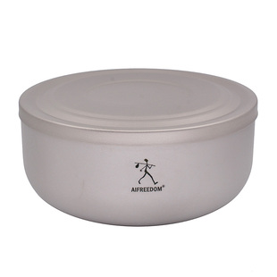 带盖双层碗纯钛防烫饭碗钛金属小饭盒高端钛碗吃面家用旅行出家人