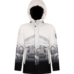 【90白鸭绒】柒牌羽绒服男冬季厚款撞色雪山印花连帽羽绒外套
