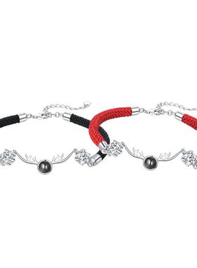 一鹿有你纯银手链情侣diy异地恋