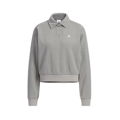 adidas阿迪达斯冬季三叶草新款针织运动POLO衫女圆领卫衣 KS5981