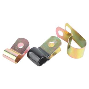 铁镀锌单管夹Q686F4浸塑R型弹簧性油管卡箍线卡固定理线金属夹子