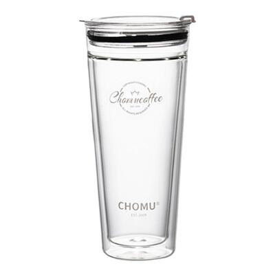 CHOMU家用大容量双层吸管玻璃杯