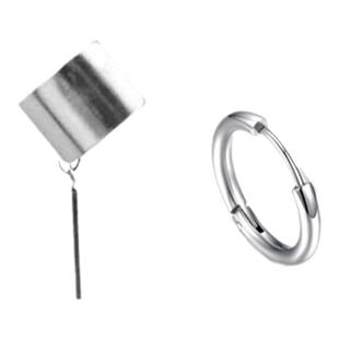 黄仁烨女神降临韩书竣同款韩国简约时尚霸气圆圈钛钢耳环耳骨夹男