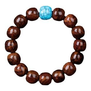 炫纹老油梨海黄桶珠天然海南黄花梨手串男士文玩佛珠简约木手链女