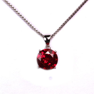 圆形单石项链坠子缅甸红宝石吊坠