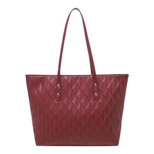 香港代购高级感红色托特包包女大容量通勤腋下包简约百搭新娘婚包