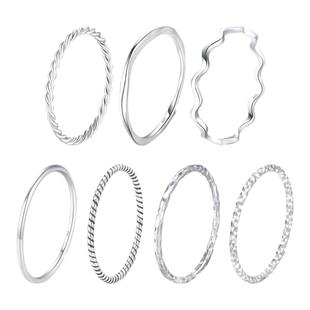 MODIAN摩典S925纯银经典素圈闭口戒指女简约光面网红ins叠戴细戒