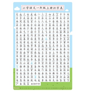 生字表识字挂图一年级上册下册小学生认字墙贴儿童幼小衔接幼儿园