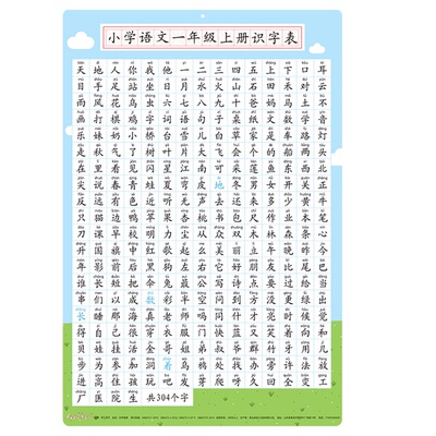 【课本同步】一年级生字大挂图