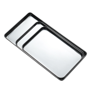 平底不锈钢长方形小托盘家用肠粉凉皮罗罗浅盘蒸菜盘酒店配料鱼盘