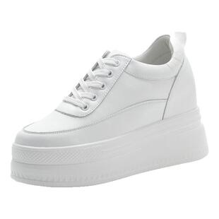 真皮小白鞋女2026新款春季内增高女鞋9cm厚底小个子休闲运动板鞋