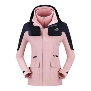 【山色】伯希和冲锋衣女户外三合一保暖可拆卸徒步登山服外套男