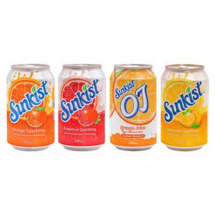 港版新奇士柠檬橙子葡萄柚汁oj汽水进口碳酸饮料整箱特价饮品罐装