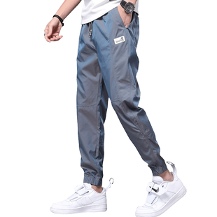 罗蒙男士休闲裤男夏季薄款2024新款潮牌宽松直筒夏天工装束脚裤子