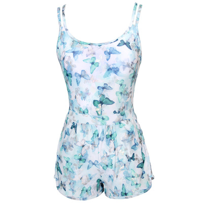 少女游泳衣连体三角露背保守平角